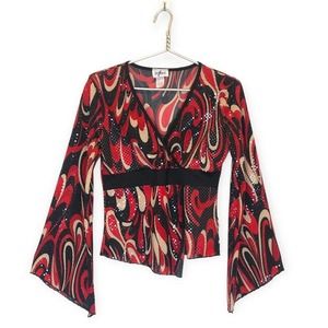 Y2K Sequin Retro Blouse